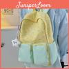 Fashion Color Blocked Bow Embroidery Colorful Polka Dot Pattern Student Backpack For Travel And School