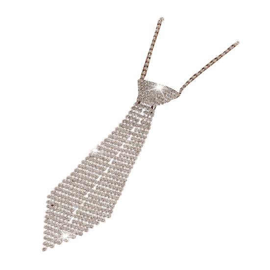 Rhinestone Necktie Adjustable Men Women Wedding Halloween Costumes Cosplay Prom Party Sparkling Rhinestone Tie Fashion Accessories