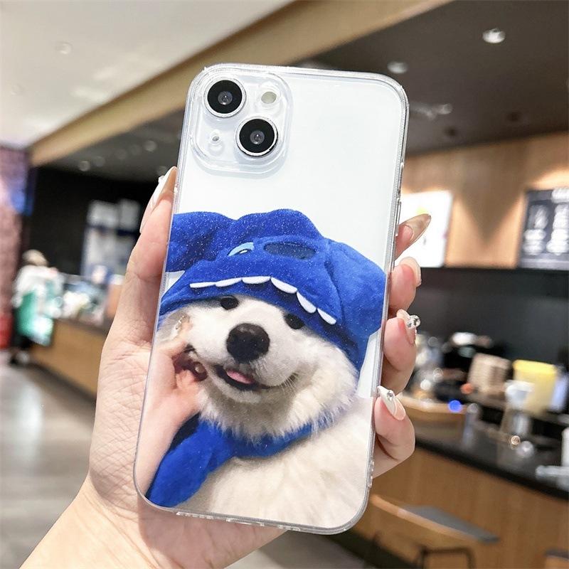 Cute dog couple men and women new models for iPhone15 mobile phone case Apple 15Pro soft case transparent cartoon