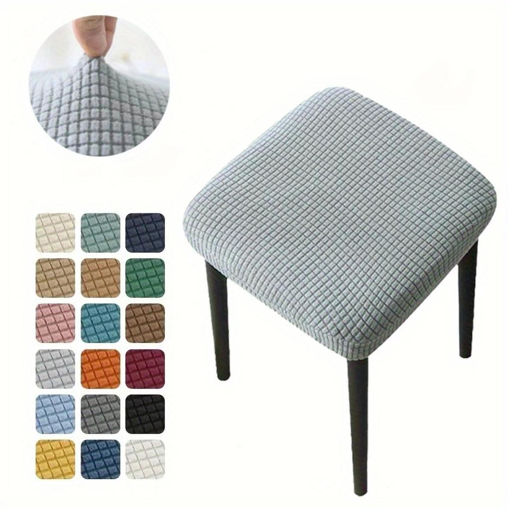 Small Square Stool Cover Elastic Removable Dustproof Household Chair Shroud Light Wear-resistant Durable Chair Cover