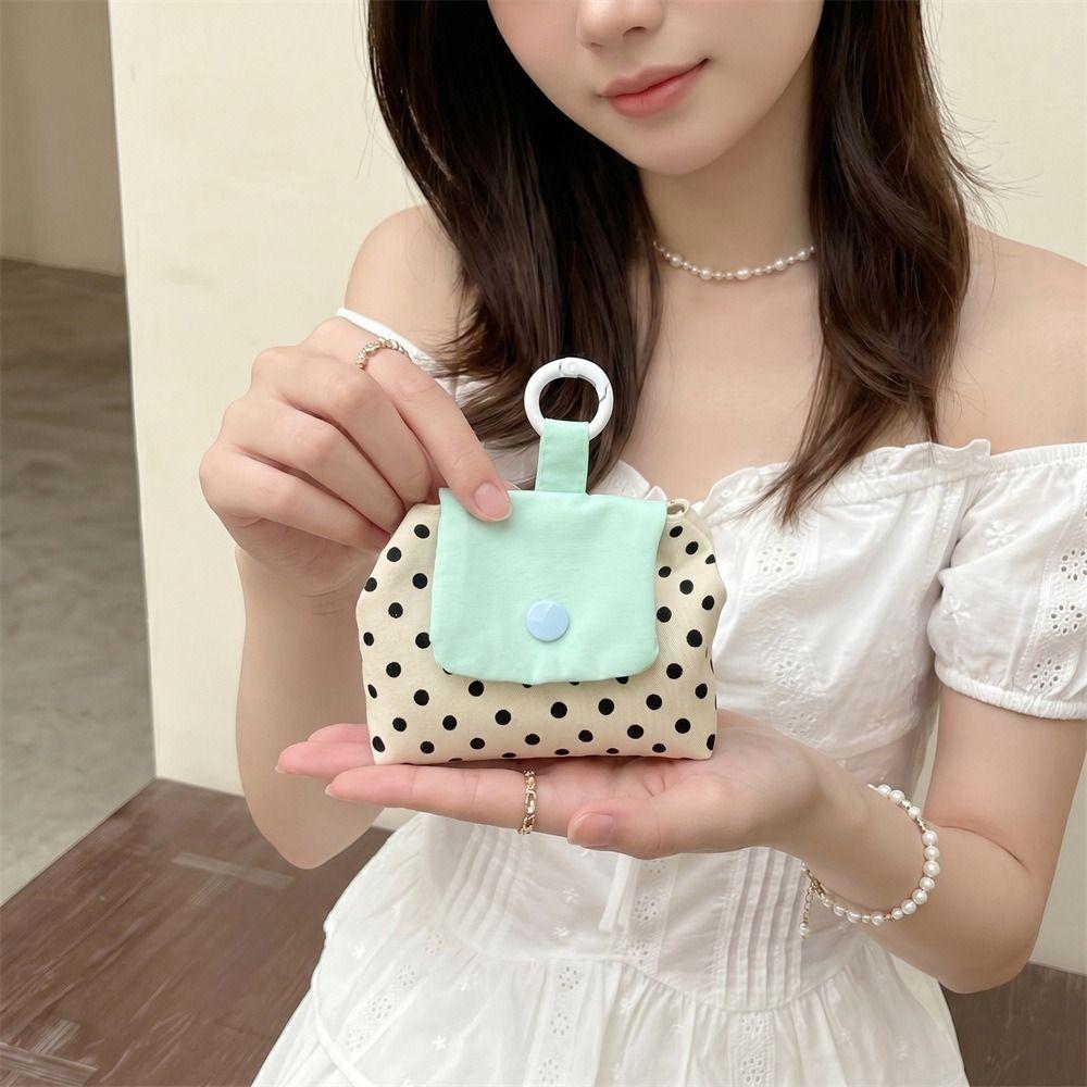 Plaid Earphone Bag Print Small Cosmetic Bag Card Holder Floral Organizer Bags Women