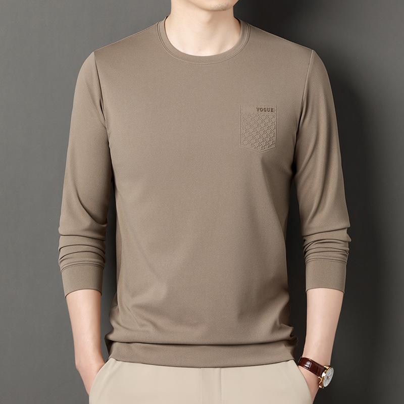 

Men s Spring Men s Clothes Spring and Autumn Men s T-shirt Long-sleeved Casual T-shirt Loose Version 165