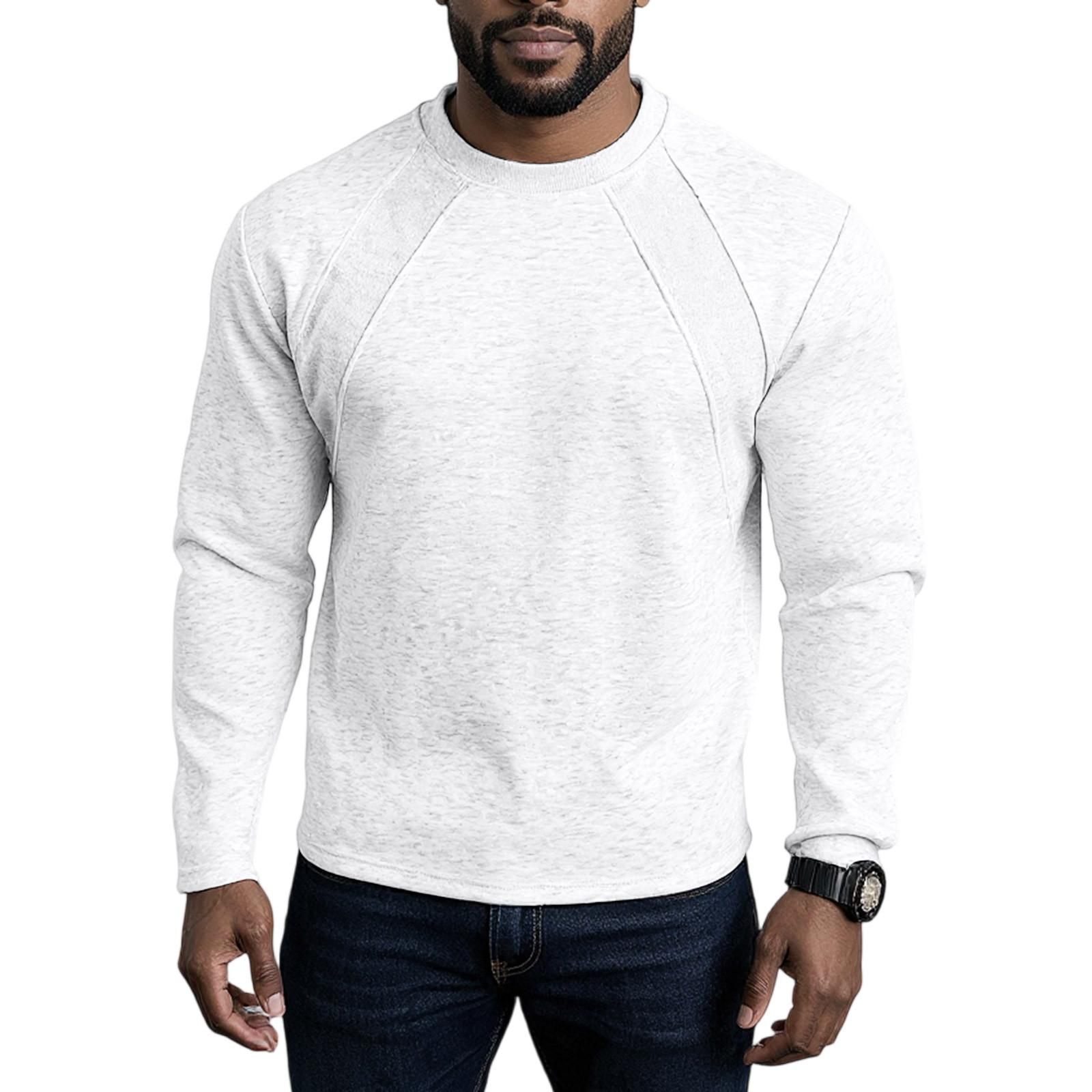 

Свитшот с круглым вырезом, свободная футболка с длинным рукавом, модный топ M белый