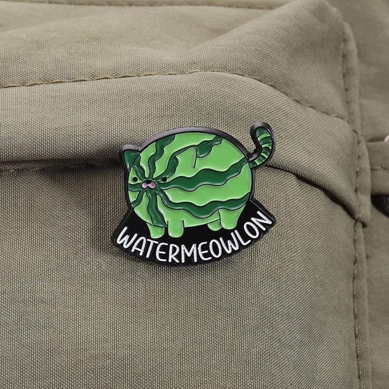Cheerful Animal Fruit Hybrid Enamel Badges Watermelon Cats Banana Mangos Designs Lightweight Sturdy Jewelry Accessories