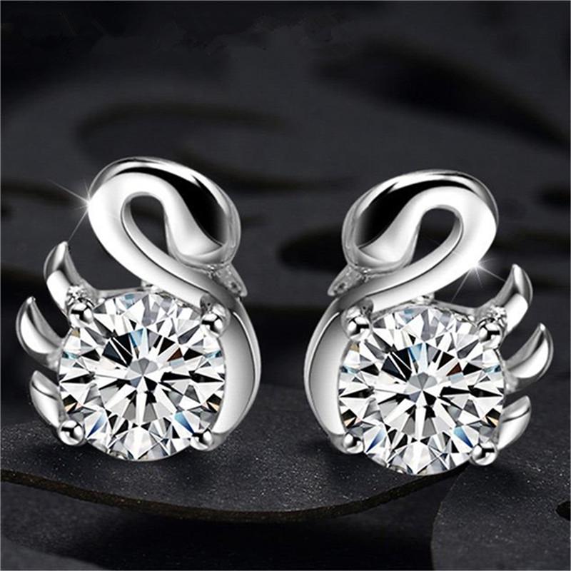 Hugdong Filigree Swan with Gemstone Stud Earrings with Jewelry Box,Swan Earrings for Women Hugdong Filigree Swan with Gemstone Stud Earrings with Jewelry Box,Swan Earrings for Women