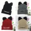 Luxurious Cat Ears Women Hat Knitted Acrylic Warm Winter Beanie Caps For Cold Seasons