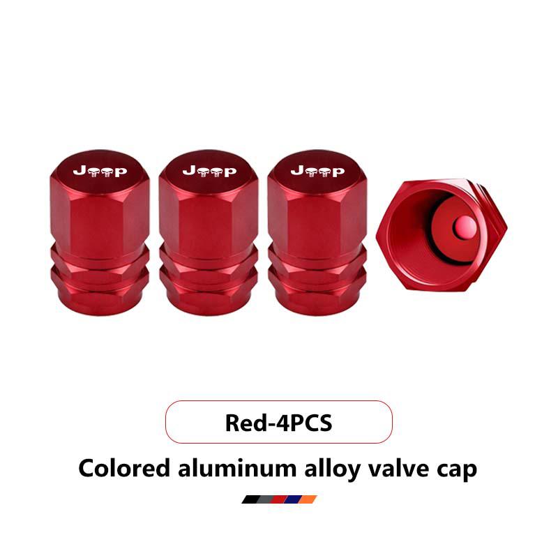 4pcs Car Wheel Tire Valve Cap Stem Cover Auto Accessories For Jeep Grand Cherokee Patriot Renegade Compass Wrangler AMY1