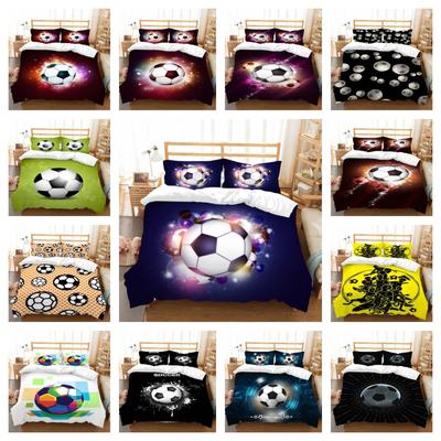 Home Bedclothes Queen King Size Children Kid Home Textiles 3D Football Printed Bedding Cover Set
