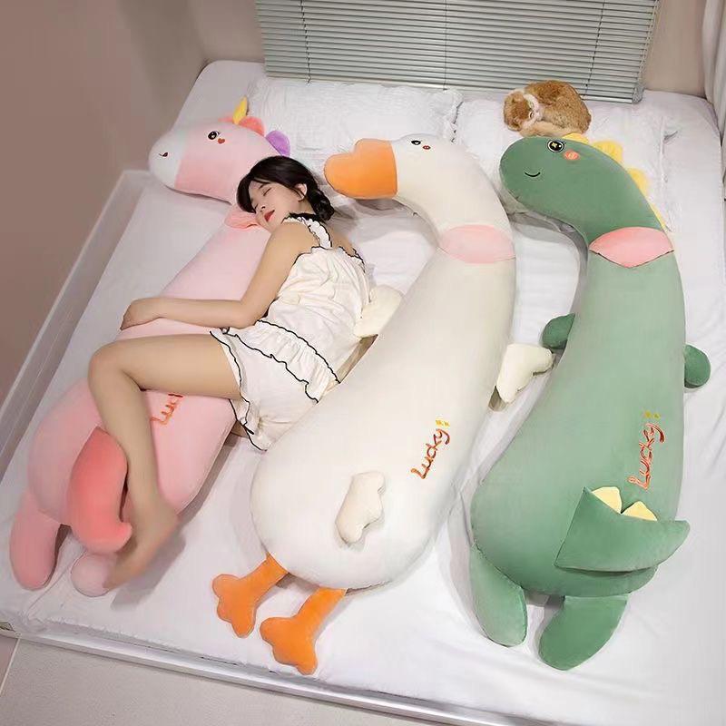 Cute sleeping on the legs, long throw pillow, plush, cute sleeping on the side, giving girls birthday gifts, giving girlfriends company gifts