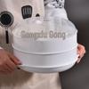 Large Household Microwave Steamer with Lid and Tray for Heating and Cooking