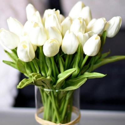 10 Stück 34cm Künstlicher Tulpenstrauß Echt-Touch-Blumen für Heimdekoration Hochzeitsdekoration