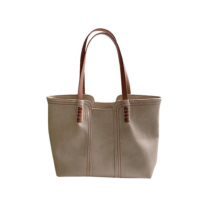 Korean Style New Fashion Stylish and Personalized Tote Bag Retro Shoulder Handbag Commuter Large Capacity Bag for Women
