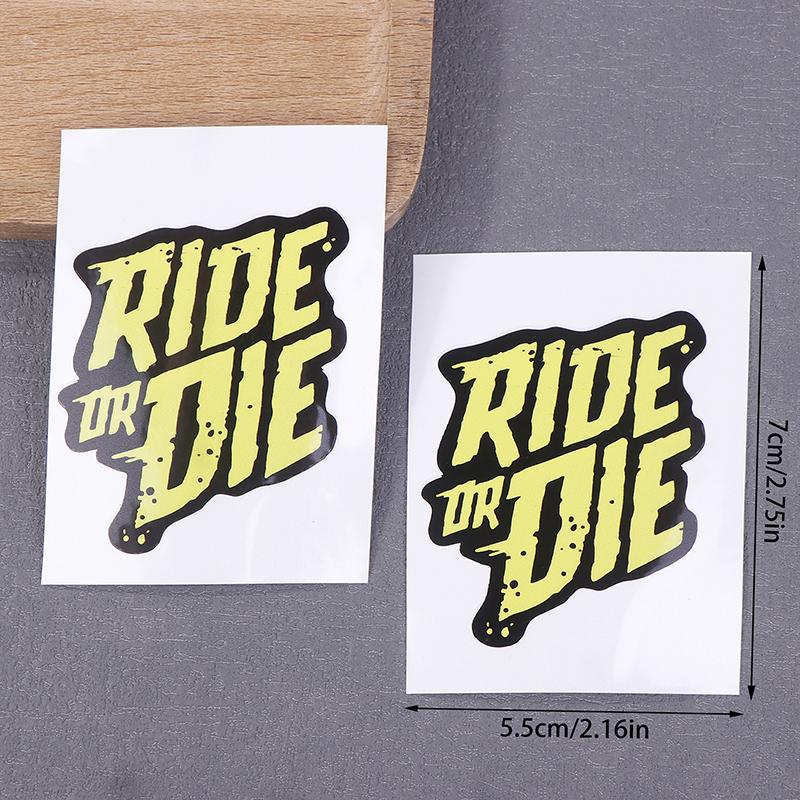 2Pcs Ride Or Die Bike Frame Stickers Bicycle Top Tube Waterproof Vinyl Decals For Mtb Bicycle Decorative Motorcycle Accessories