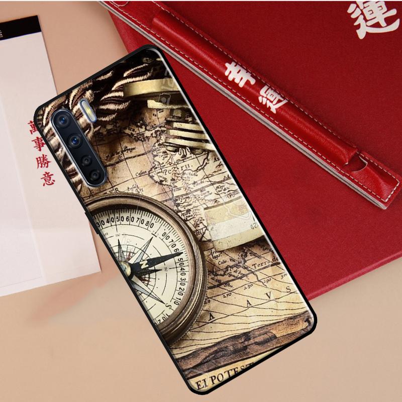 Compass Case For Oppo A60 A98 A58 A78 A18 A38 A80 A40 A77 A57 A17 A74 A54 A94 A96 A76 A16 A15 A5 Pro