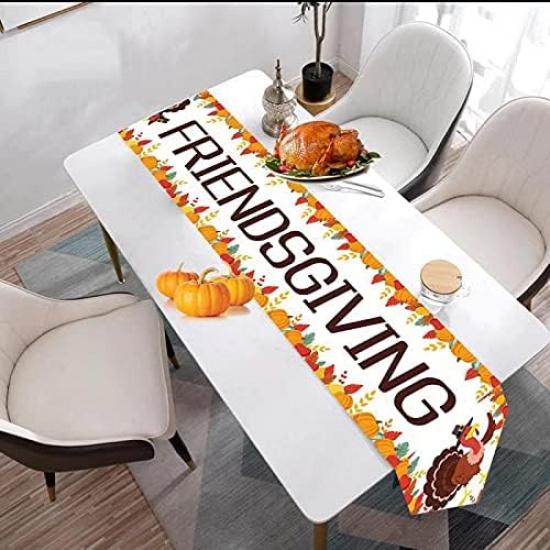 Friendsgiving Party Decorations, Friendsgiving Table Runner, Thanksgiving Party Decorations,Autumn Home Table Runner Decoration, Thanksgiving