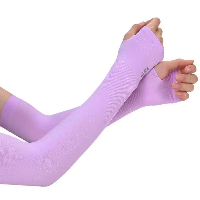 1 пара Рукав-защита от солнца для рук Унисекс Спортивный УФ-защита Рукава для улицы Бега Рыбалки Велосипеда Солнцезащитный рукав фиолетовый