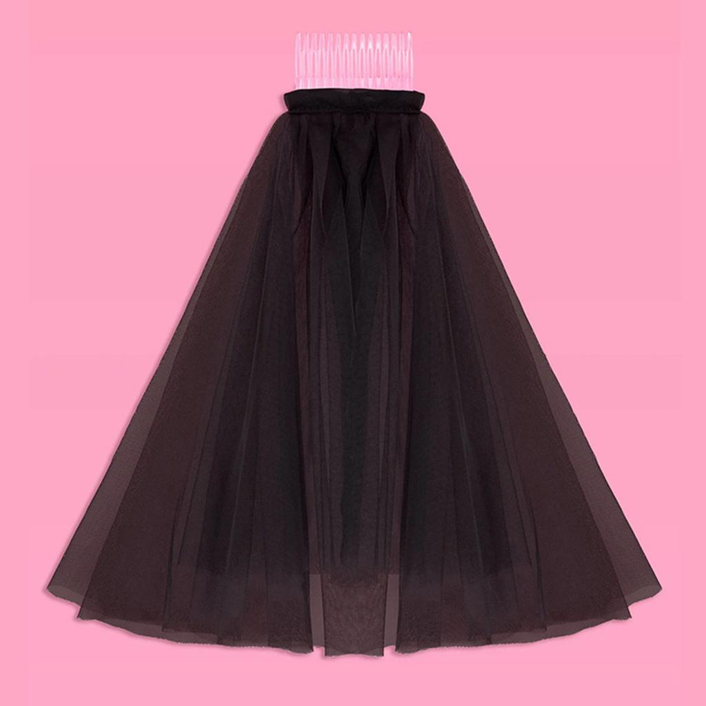 Punk Black Veil for Halloween Bride Cosplay Costume Veil for Theme Parties Bridal Veil Day of Death Costume Wedding Veil