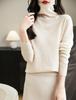 Yokbeer Merino Wool Seamless First Long Knit Pullover Top for Size 100% Sweater, Women's Turtleneck, Line, Ready-to-Wear, Sleeve, Cashmere-Like