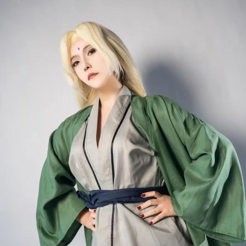 Naruto Shippuden Tsunade Cosplay Uniform, Female Fifth Hokage Konoha Ninja Role Play Costume for Anime Party