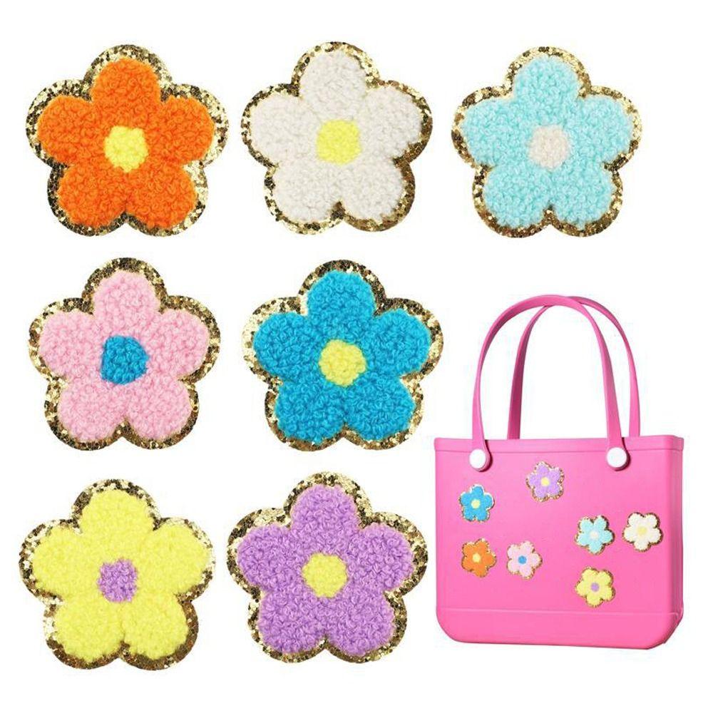 

1/7Pcs Apparel Applique Flowers Patches Colorful Ironing Applique for Clothes Accessories