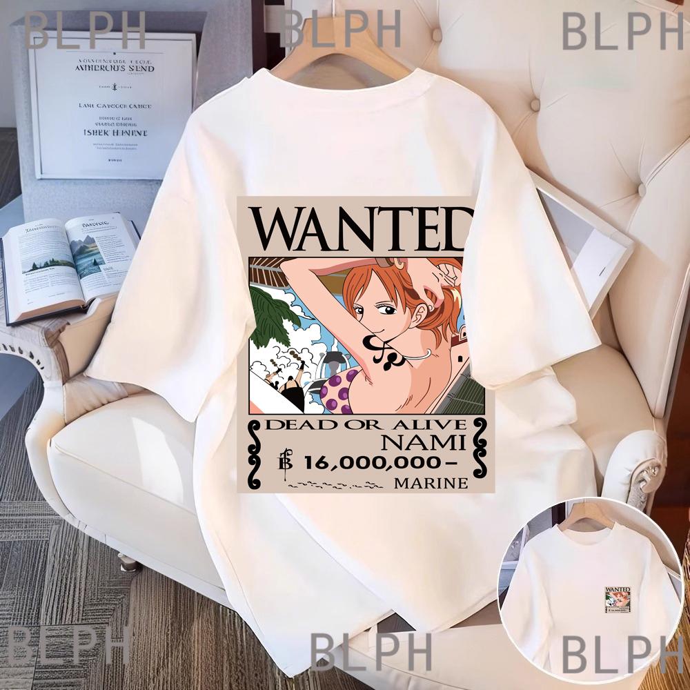 

One Piece Nami Pure Cotton TShirt Summer Short Sleeve Casual Streetwear Anime Fan Gift S