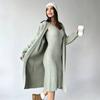 Cross-border Knitted Suspender Dress European and American New Fashion Casual Cardigan Jacket Long Two-piece Hip Skirt Women