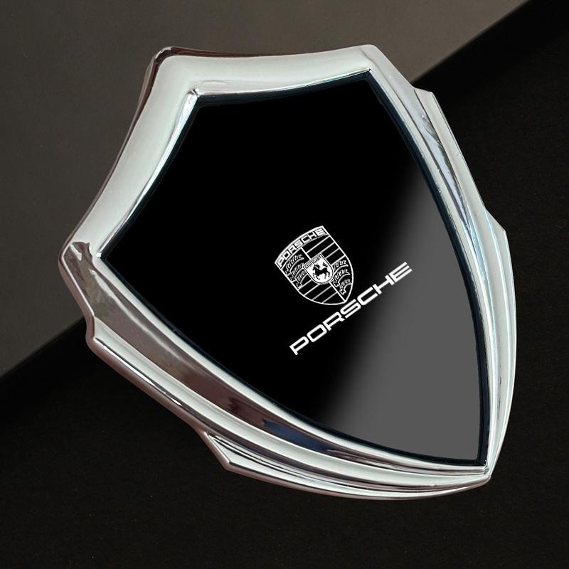 3D Metal Car Styling Sticker Emblem Badge Decals Automobiles For Porsche Cayenne Panamera Macan Boxster Cayman 718 911 Sticker