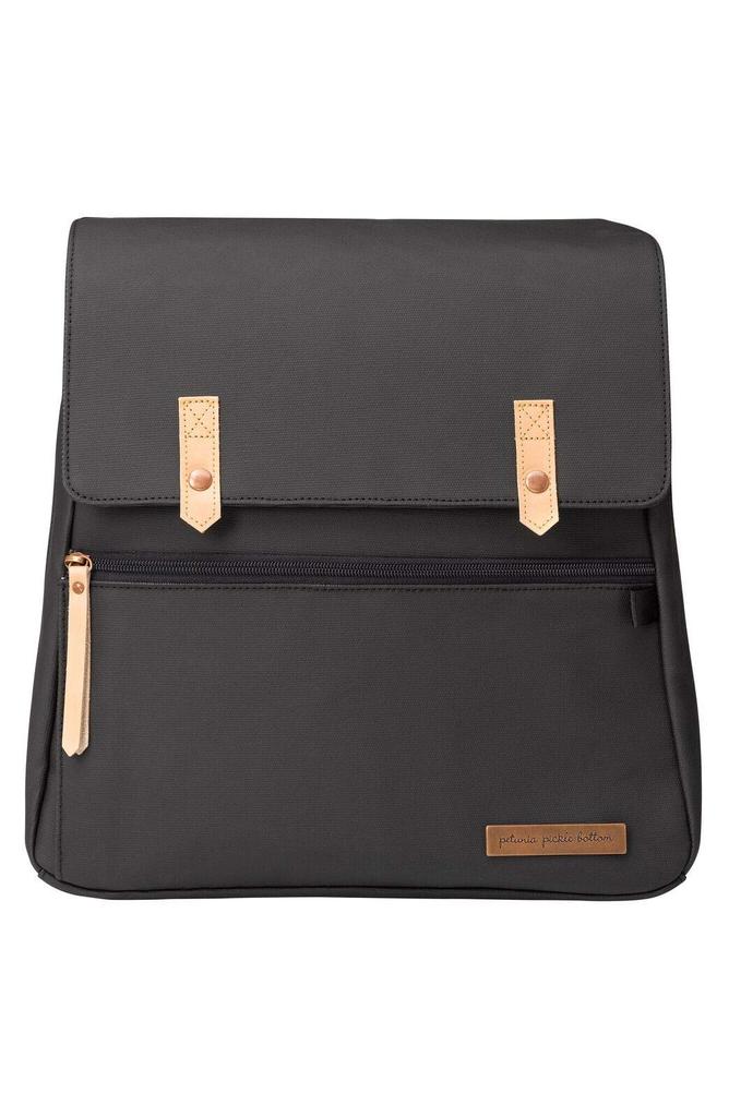 Petunia Pickle Bottom Meta Backpack Black Matte Canvas Mother's [Authorized Retailer]