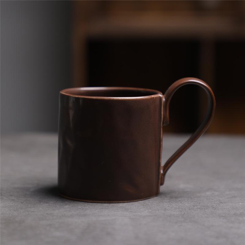 Retro Ceramic Large-Capacity Water Cup Coarse Pottery Afternoon Tea Coffee Cup Home Silent Wind Breakfast Cup