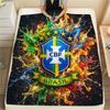 Brazil National Football Team2 Flannel Blanket, High quality Comfortable for All Seasons, Home Decor, Warmth and Comfort