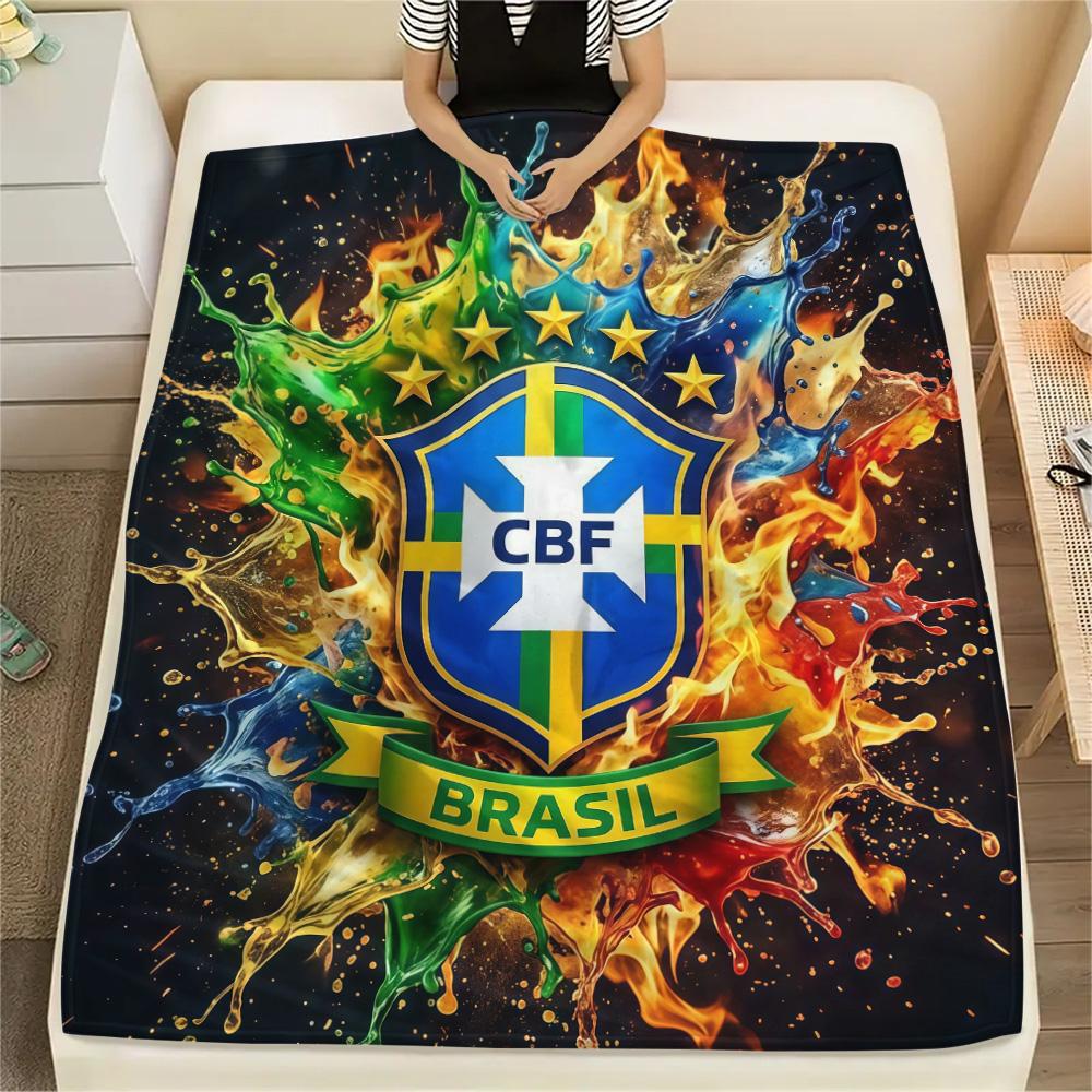 Brazil National Football Team2 Flannel Blanket, High quality Comfortable for All Seasons, Home Decor, Warmth and Comfort