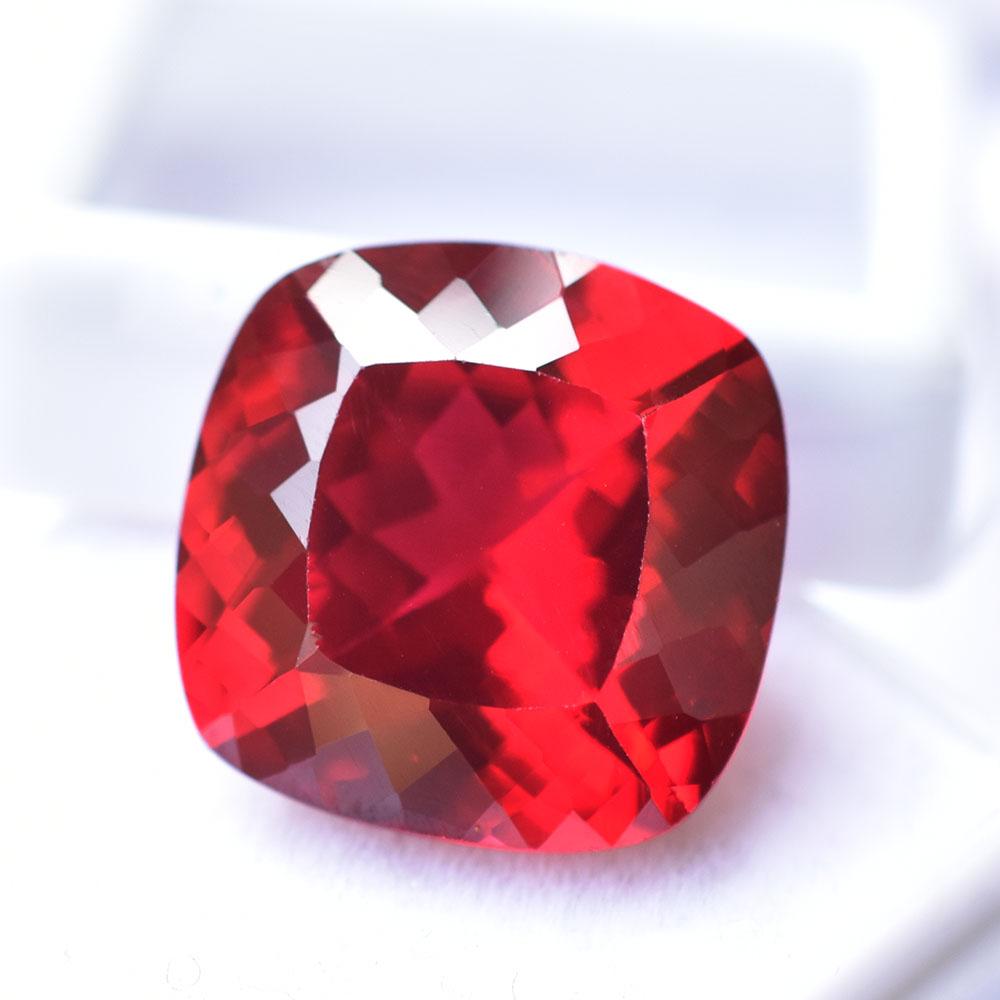 Natural Red Ruby Loose Gemstone Quality 21 Ct Square Cushion Cut for Jewelry Making and Crafts