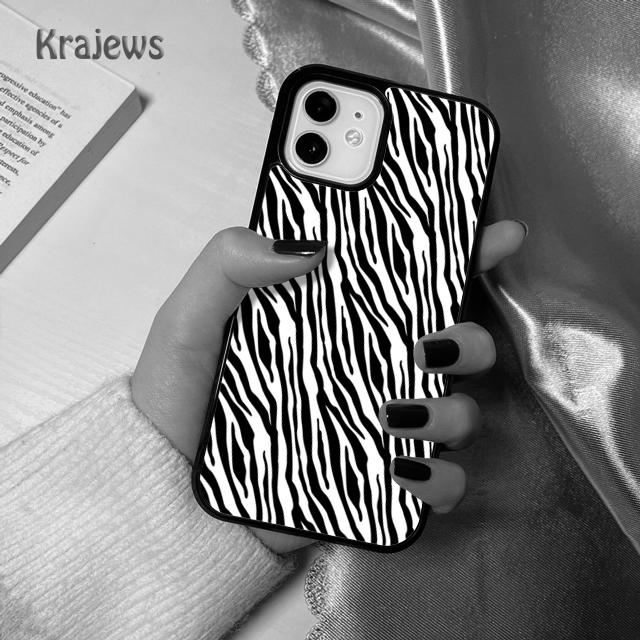

Animal Zebra Black and White Monotone Art Phone Case Cover For iPhone 17 Air 16 15 14 plus 12 13 pro max Fundas iPhone 12pro max