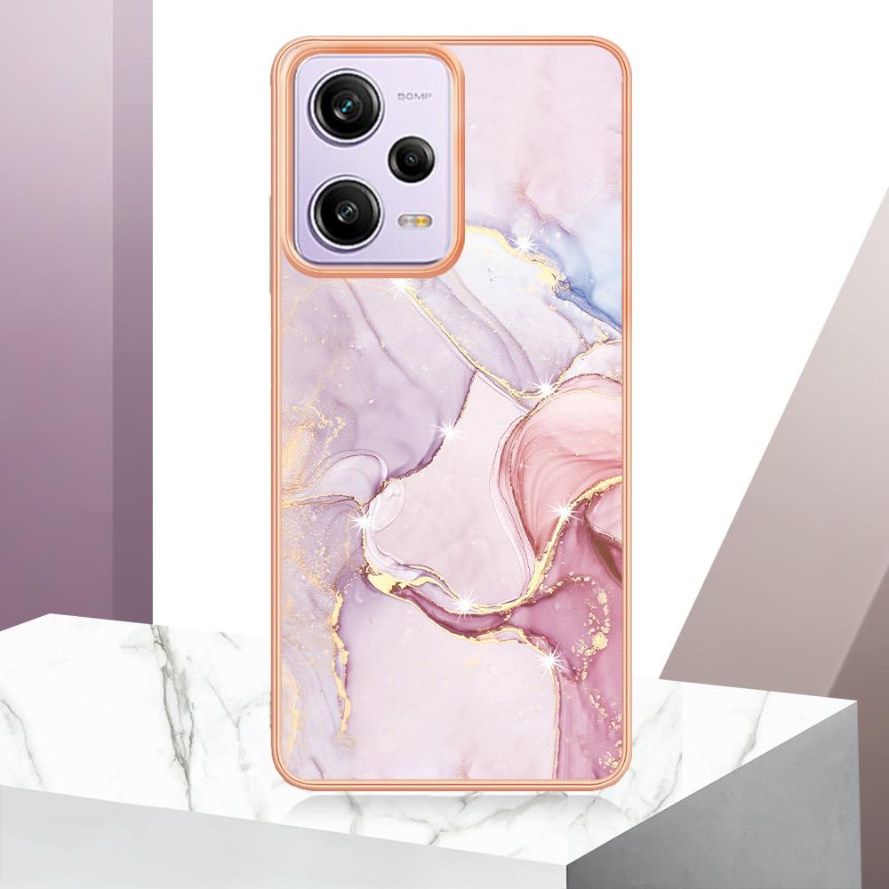 For Xiaomi Poco X5 Pro 5G/Redmi Note 12 Pro Speed 5G/Note 12 Pro 5G TPU Case with IMD Marble Pattern Electroplated Back Cover