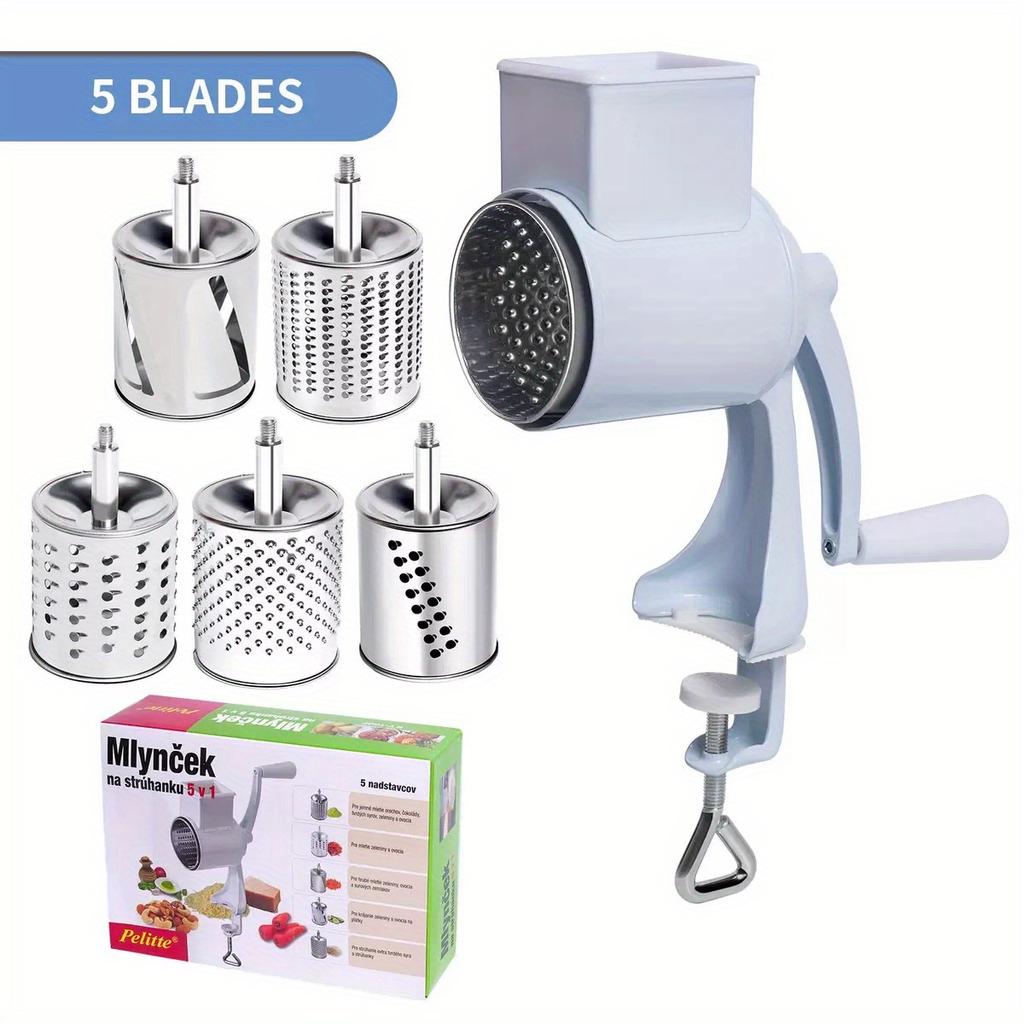 Multifunctional Hand Cranked Peanut Crusher, Nut Grinder, Cheese Shredder, Manual Masher, Suitable for Hard Cheese, Chocolate, Walnuts, Nuts, Etc