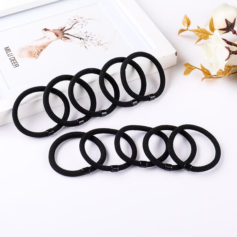 Women's Black Elastic Hair Tie - Korean Style Leather Headband