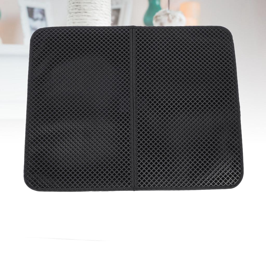 Cat Litter Mat Double Layer Scatter Control EVA Kitty Litter Mat Washable Litter Trapping Mat for Litter Box