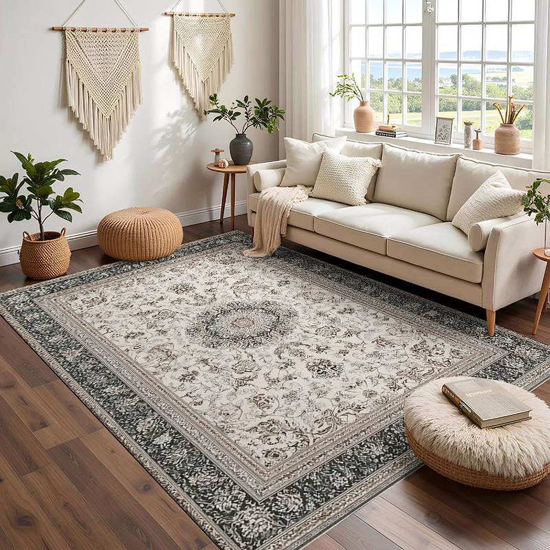 Retro Non Slip Washable Large Area Rug For Bedroom Living Room Home Decor Soft Comfortable Floor Mat