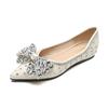 Weiwei Girl 5933-8 Rhinestone Pointed Toe Flats Low-Cut Slip-On Moccasins 2023