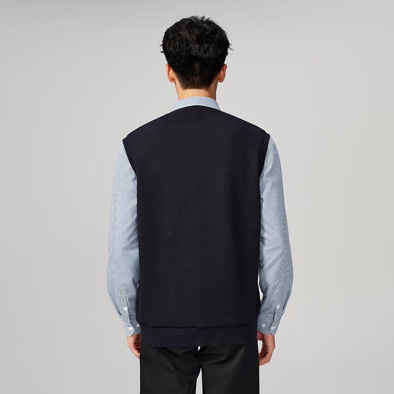 HLA Men's Fleece-Lined Letter Print Round Neck Sweater