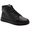 Coach Signature Leather Round Toe Lace Up High Top Sneakers Men Sneakers Black CY308-MFQ