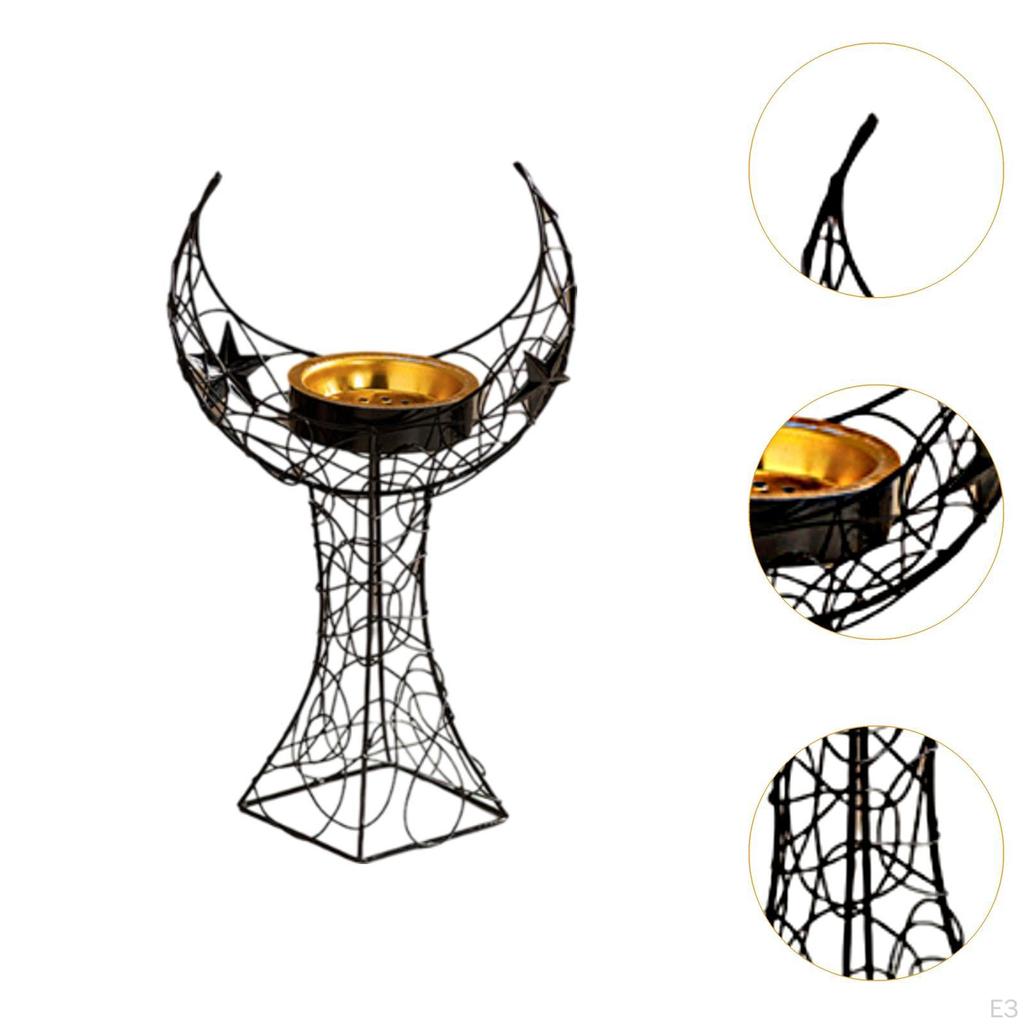 Incense Burner Holder Home Decor Ornament Gift Creative Moon Sculpture Portable for Hotel