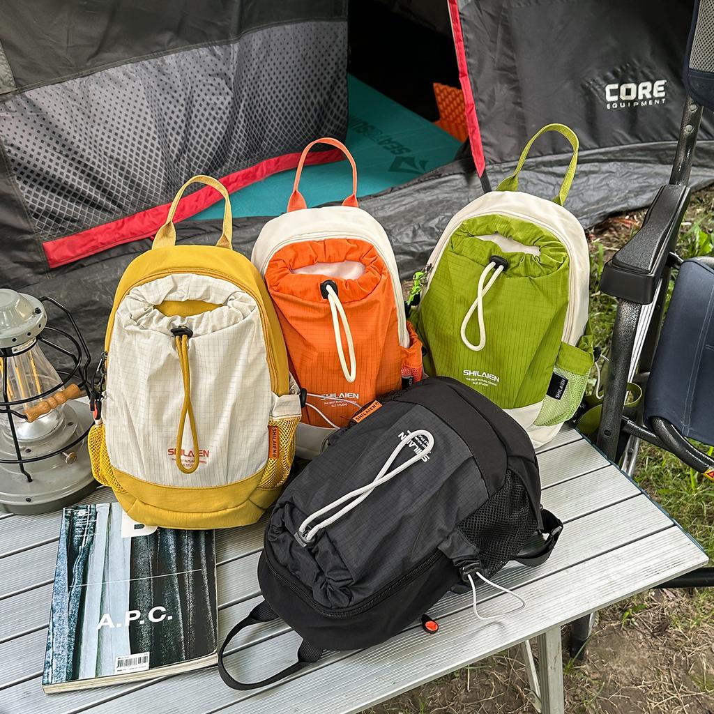 Schoolbag Outdoor Portable Water Cup Bag Sports Mountaineering Crossbody Bag Men's and Women's Drawstring Bundle Shoulder Bag Contrasting Color Mobile