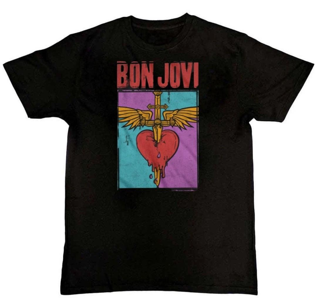 Bon Jovi Colorful Graphic Print Mens T-Shirt XXL