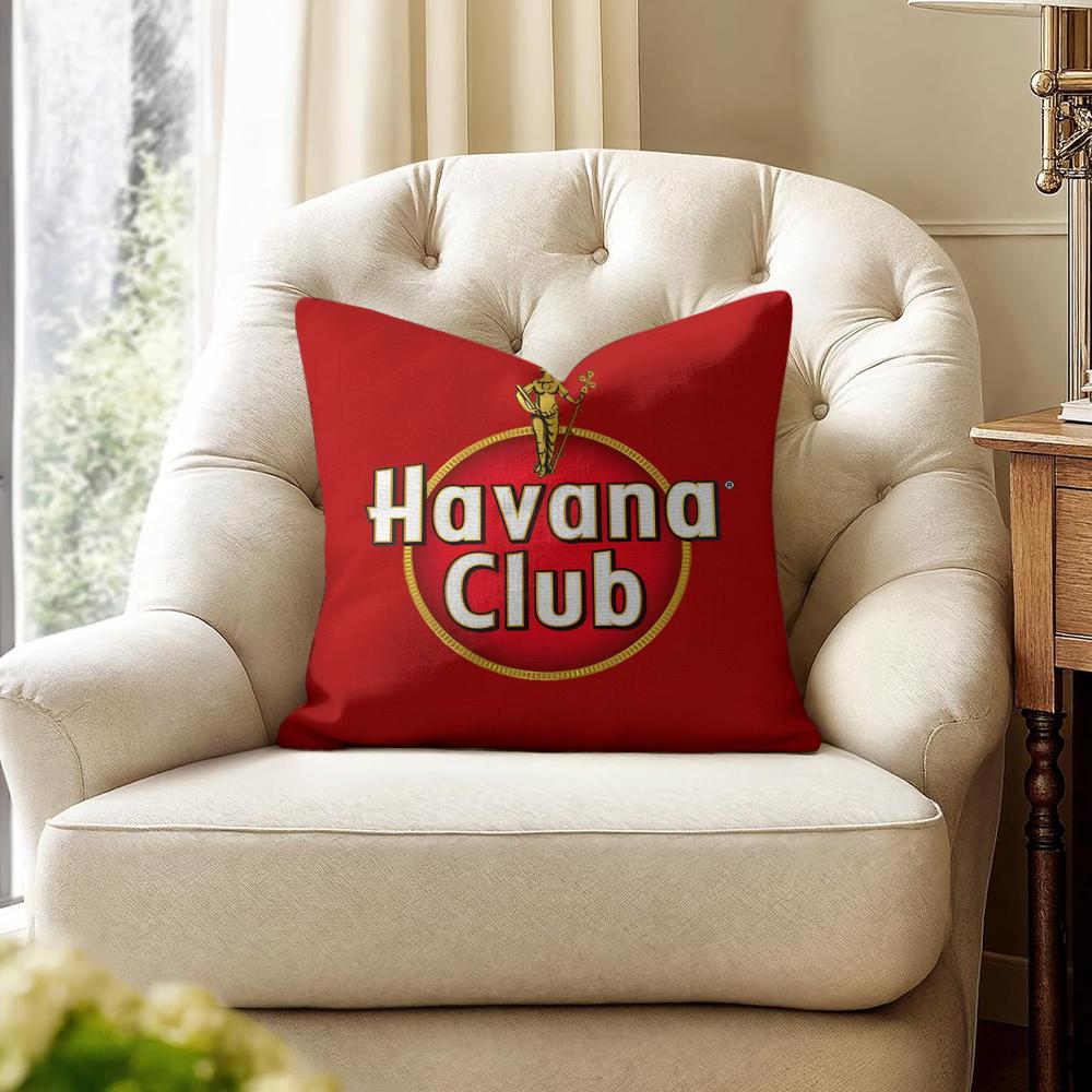 HHavanaS CClubS Cushion Cover Natural Linen Organic Fabric DoubleSided Printing Couch Pillow Covers Home Decor