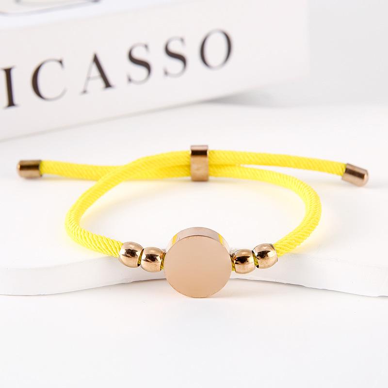 Stainless Steel Multi-Color Adjustable Bracelet with Round Tag for Laser Engraving, 15mm Hole