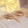 Luxury Marquise Cut Champagne Zircon Drop Earrings for Women Vintage Golden Wedding Jewelry