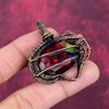 Faceted Ammolite Pendant Copper Wire Wrapped Pendant Handmade Gemstone Pendant
