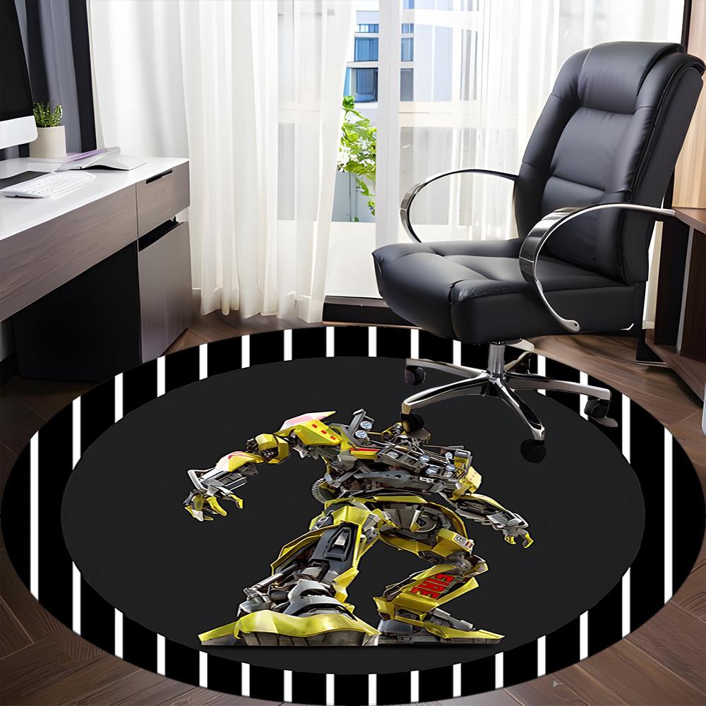 1pc Transformer Robot Chair Carpet for Office - Indoor Non-Slip Washable Polyester Fiber Carpet, Soft Comfortable Mat For Office yy250928017