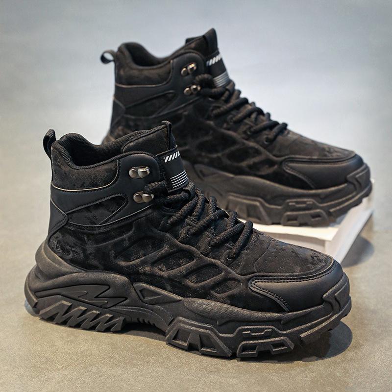 

Tooling men s shoes winter non-slip mountaineering Martin boots men s thick-soled heightening dad shoes sports and leisure high-top trendy shoes 43